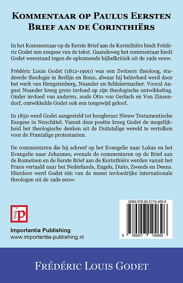 Kommentaar op Paulus Eersten Brief aan de Corinthiërs