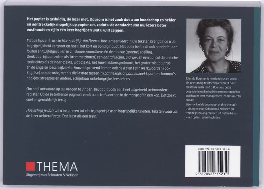 Hoe schrijf je dat?