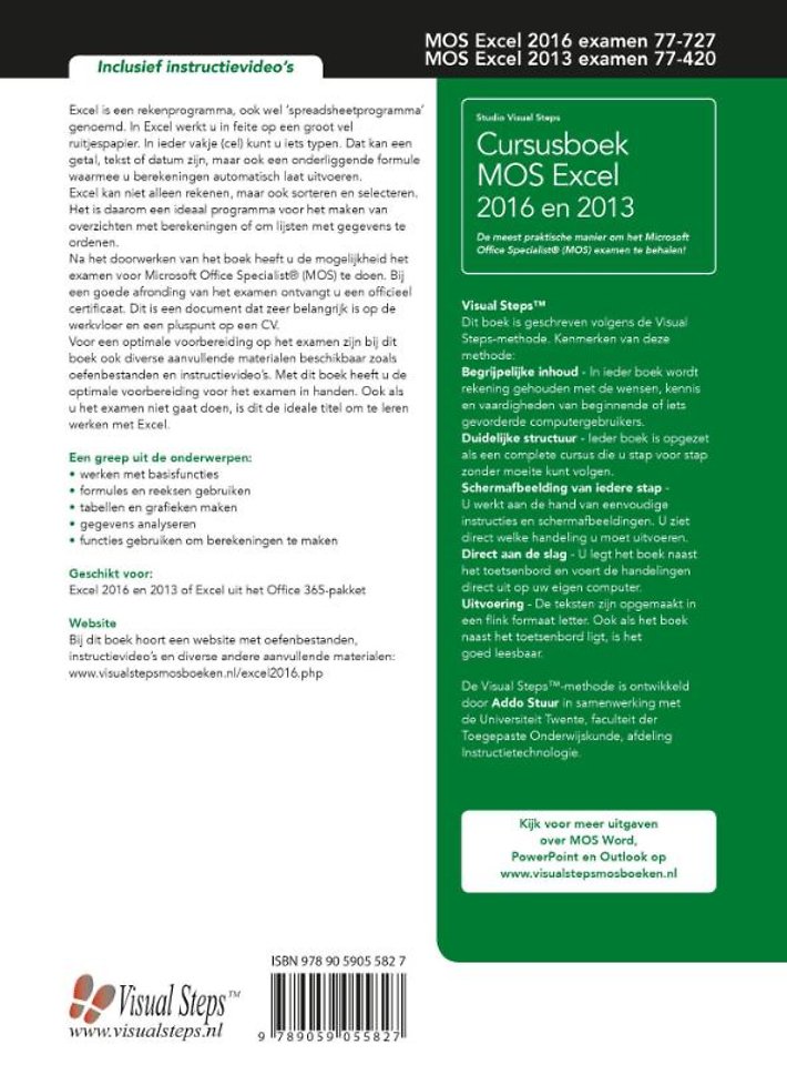 Cursusboek MOS Excel 2016 en 2013 Basis