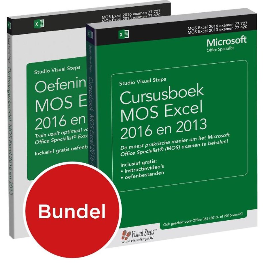 Cursusboek MOS Excel 2016 en 2013 Basis + extra oefeningen