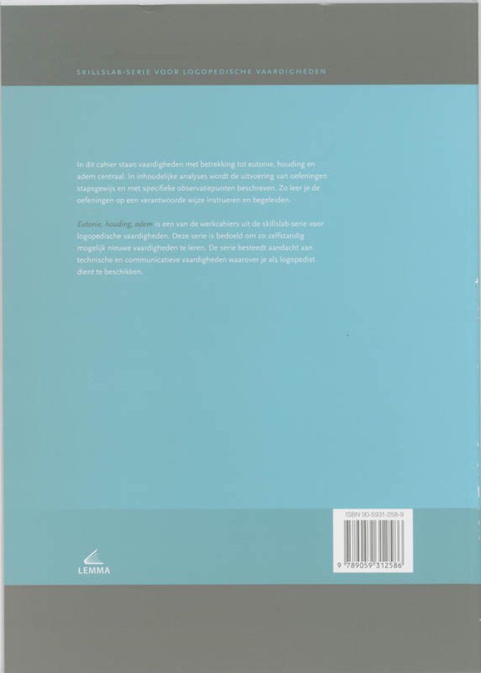 Eutonie, houding, adem Werkcahier