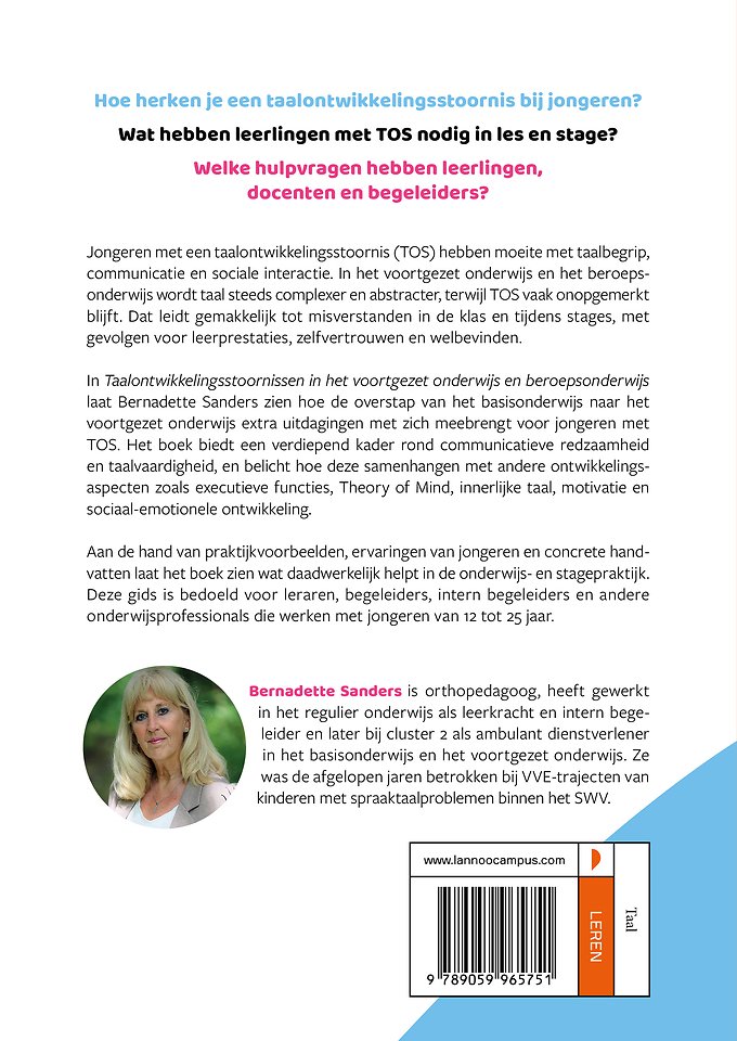 Taalontwikkelingsstoornissen in het voortgezet onderwijs en het beroepsonderwijs