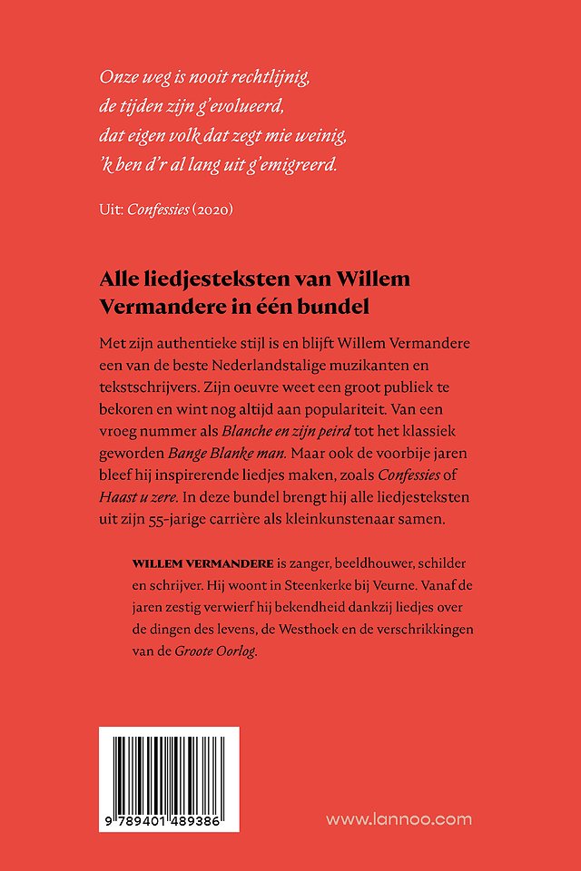 Willem Vermandere. De liedjesteksten