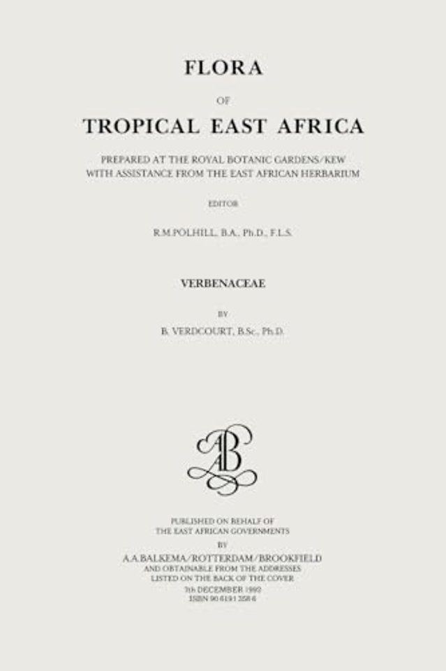 Flora of Tropical East Africa - Verbenaceae (1992)