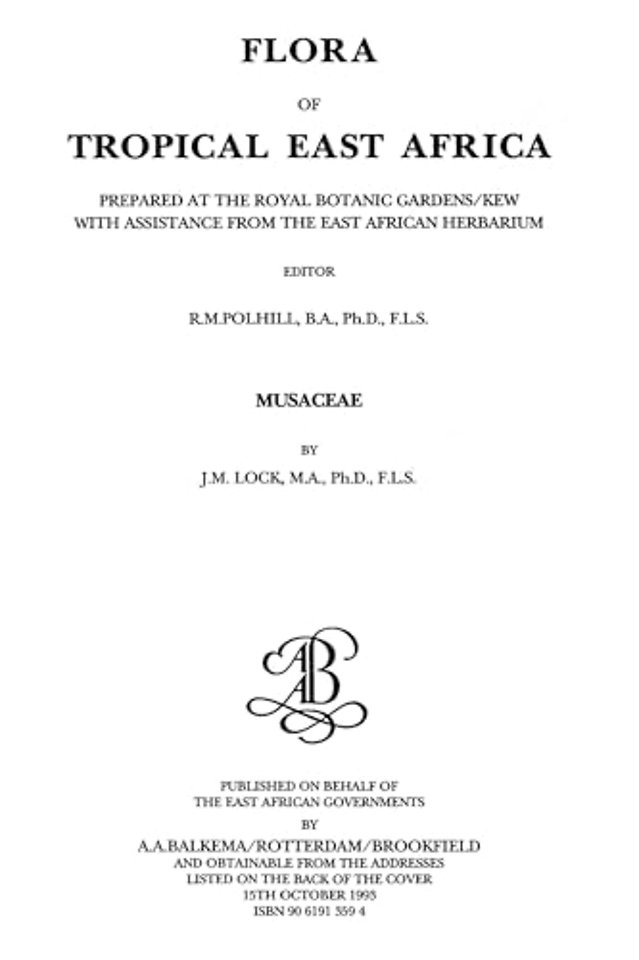Flora of Tropical East Africa - Musaceae (1993)