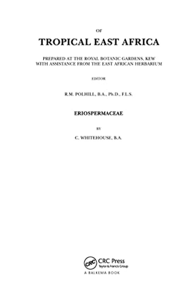 Flora of Tropical East Africa - Eriospermaceae (1996)