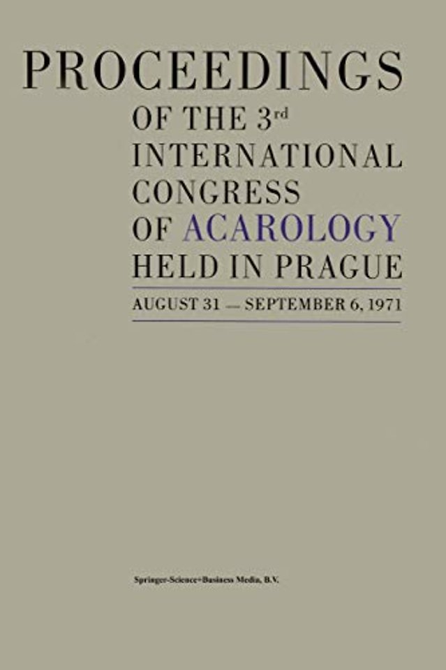 Proceedings of the 3rd International Congress of Acarology
