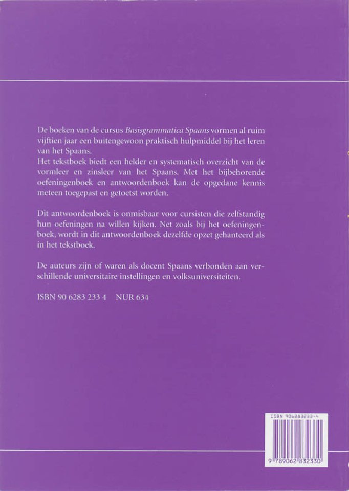 Basisgrammatica Spaans Antwoordenboek