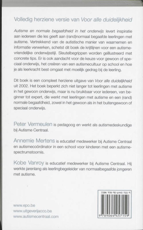 Autisme en normaal begaafdheid in het onderwijs