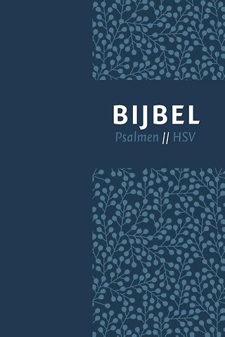 Bijbel (HSV) met psalmen - blauw leer met zilversnee en duimgrepen