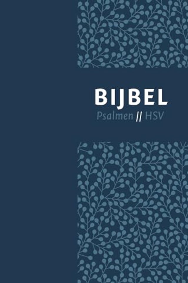 Bijbel (HSV) met psalmen - blauw leer met zilversnee en duimgrepen