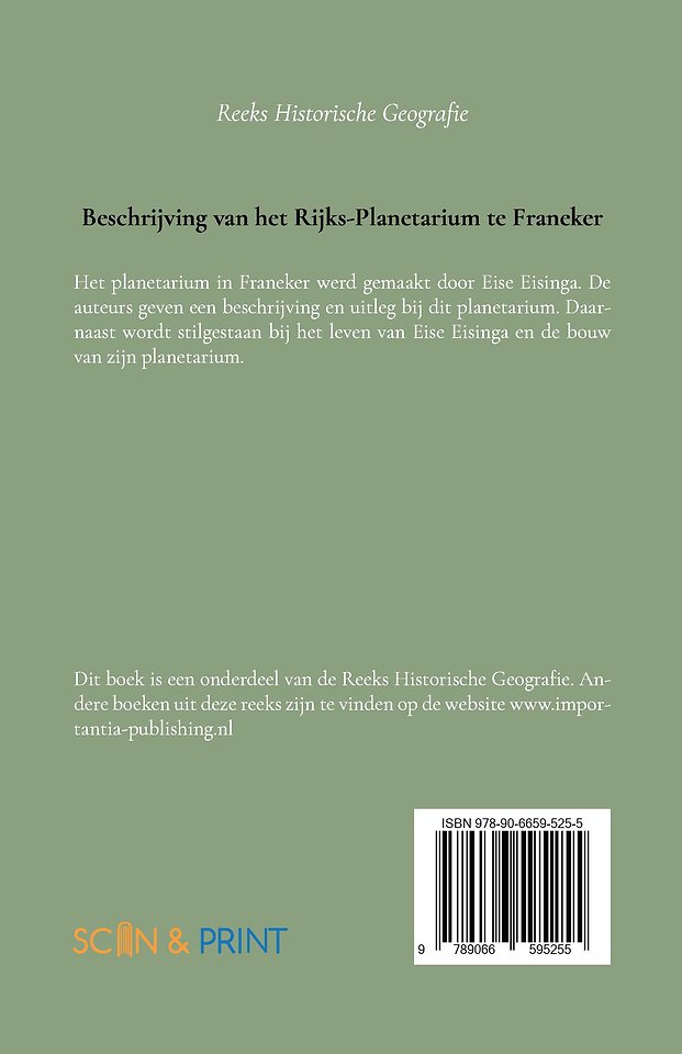 Beschrijving van het Rijks-Planetarium te Franeker