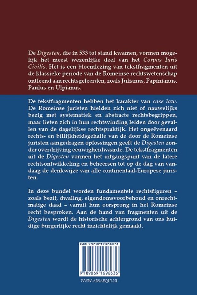 De Digesten en de receptie van het Romeinse recht in het Nederlandse privaatrecht