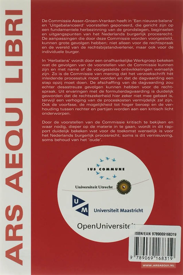 Herbalans; beschouwingen naar aanleiding van het rapport Uitgebalanceerd