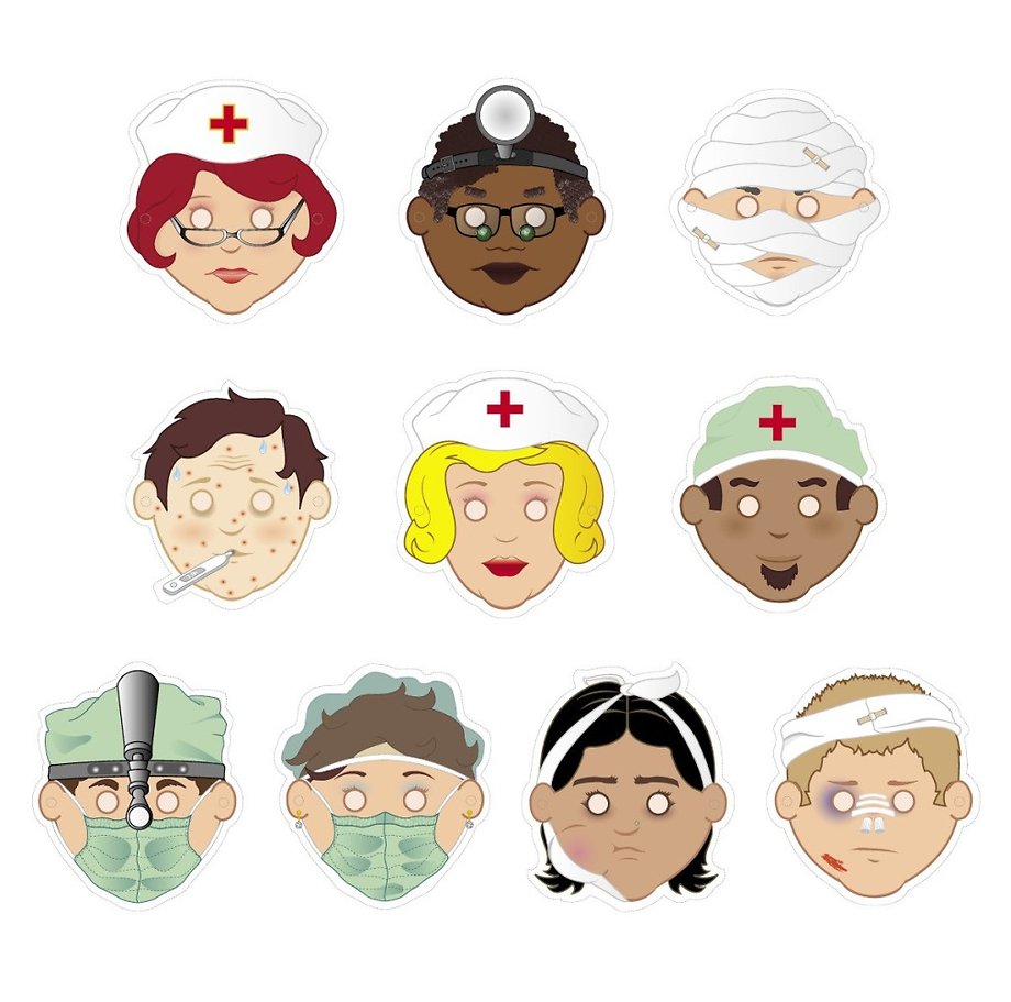 Maskers Dokters en patienten