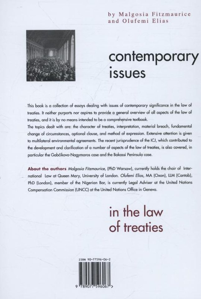 Contemporary Issues of the Law of Treaties