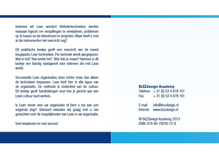 Werken met Lean - Een praktische introductie in Lean management