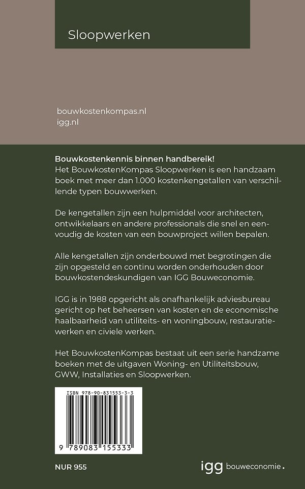 Bouwkostenkompas Sloopwerken 2022