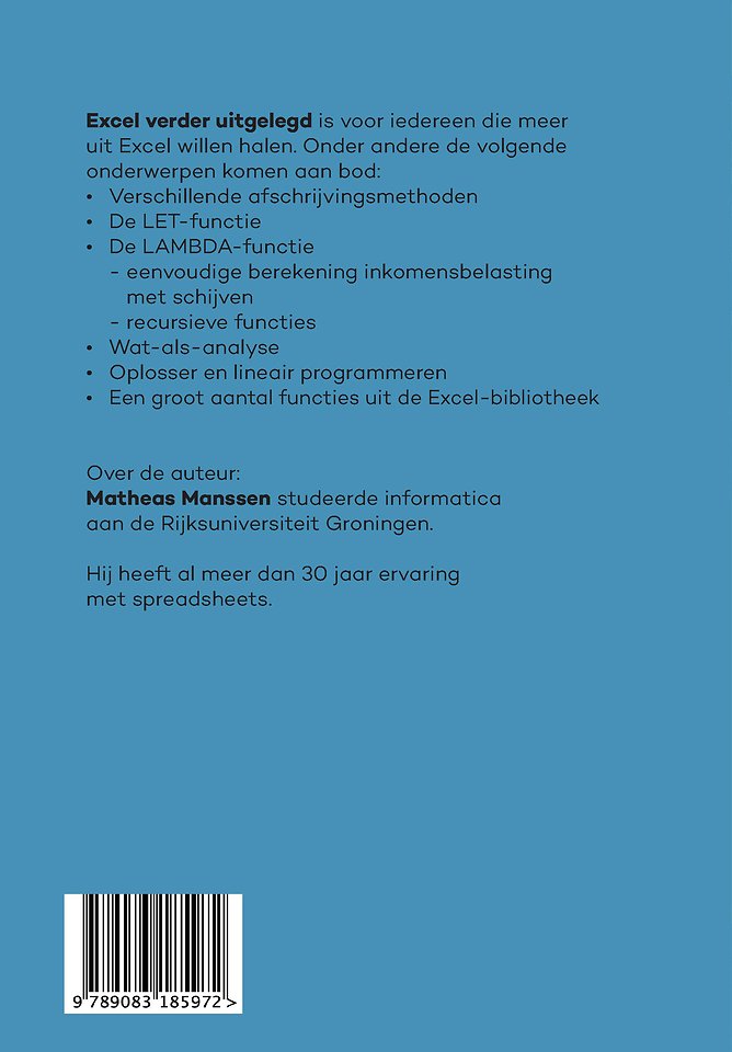 Excel verder uitgelegd