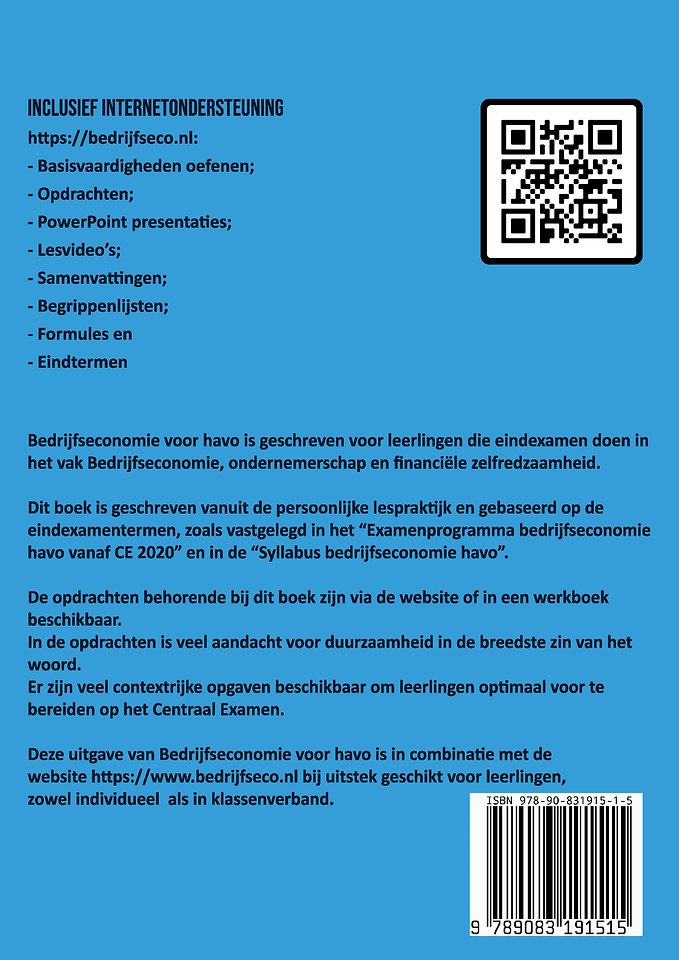 Bedrijfseconomie voor havo