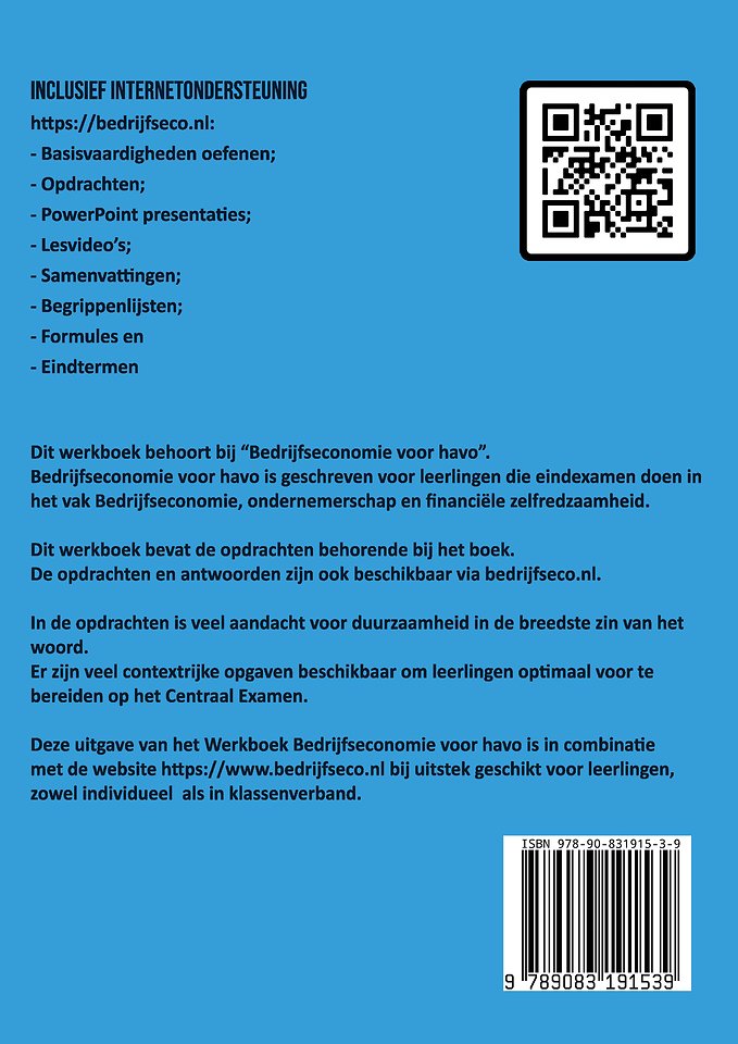 Werkboek bedrijfseconomie voor havo