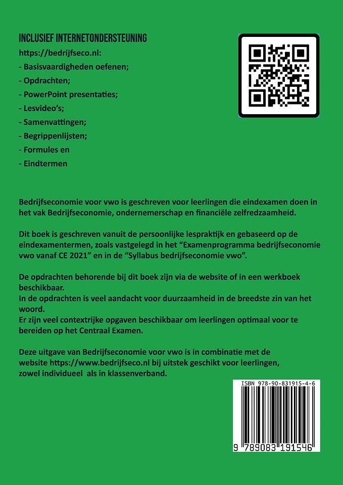 Bedrijfseconomie voor vwo