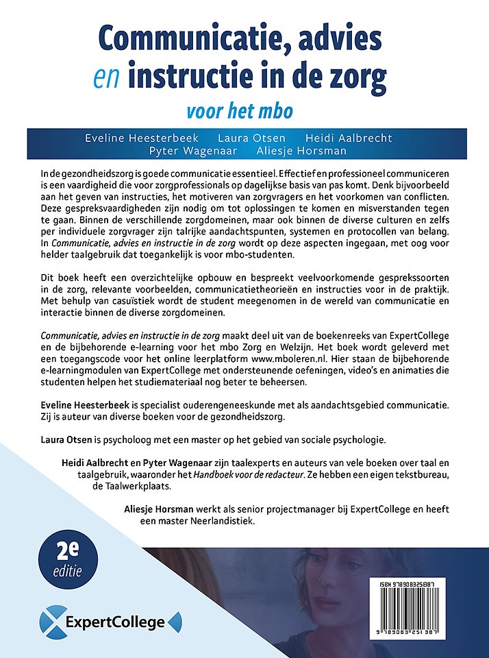 Communicatie, advies en instructie in de zorg