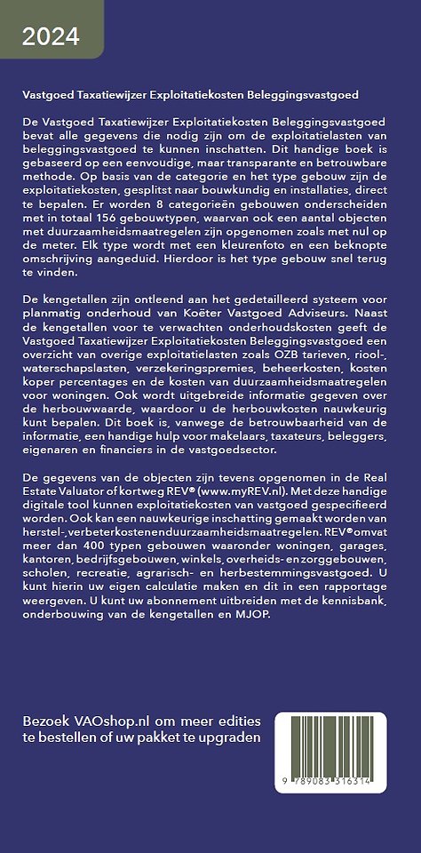 Vastgoed Taxatiewijzer Exploitatiekosten Beleggingsvastgoed 2024