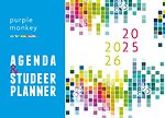 Purple Monkey planagenda 2025-2026 A4-editie voor scholieren en studenten