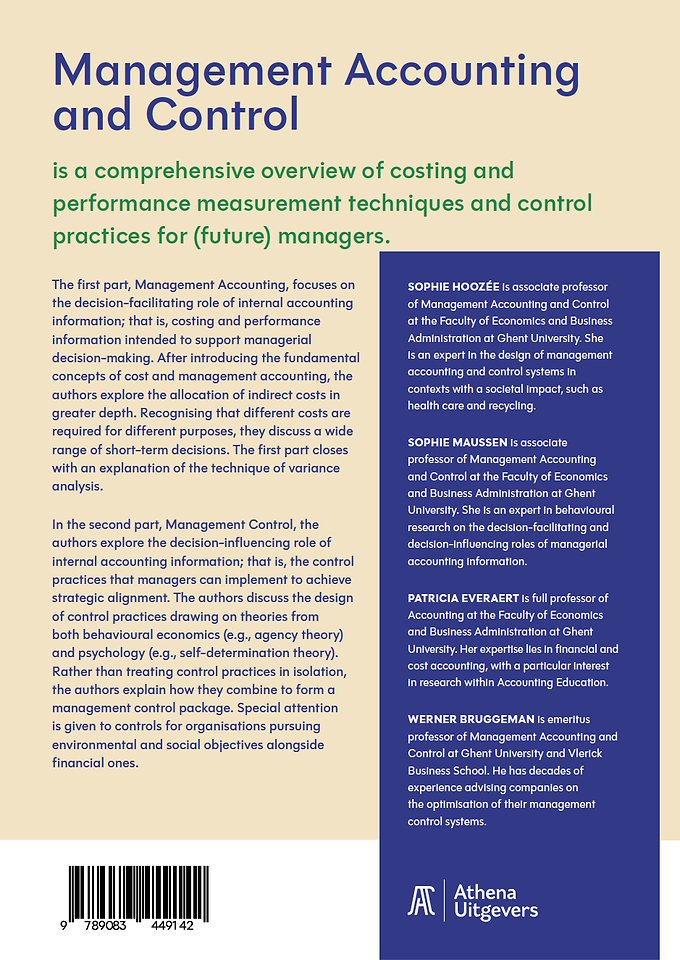 Management Accounting and Control