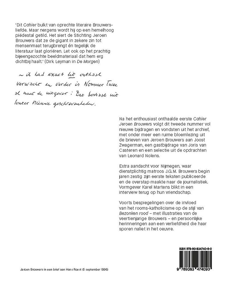Cahier Jeroen Brouwers 2