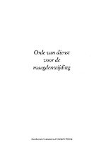 Orde van dienst voor de maagdenwijding