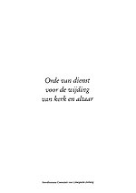 Orde van dienst voor de wijding van kerk en altaar