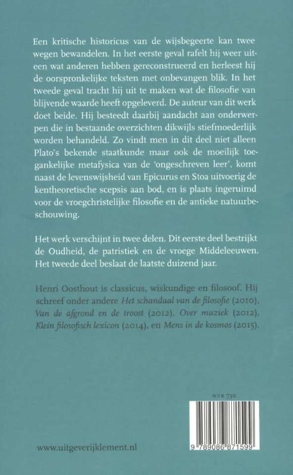 Kritische geschiedenis van de westerse wijsbegeerte 1 Oudheid, patristiek, vroege Middeleeuwen deleeuwen, vroegmoderne tijd