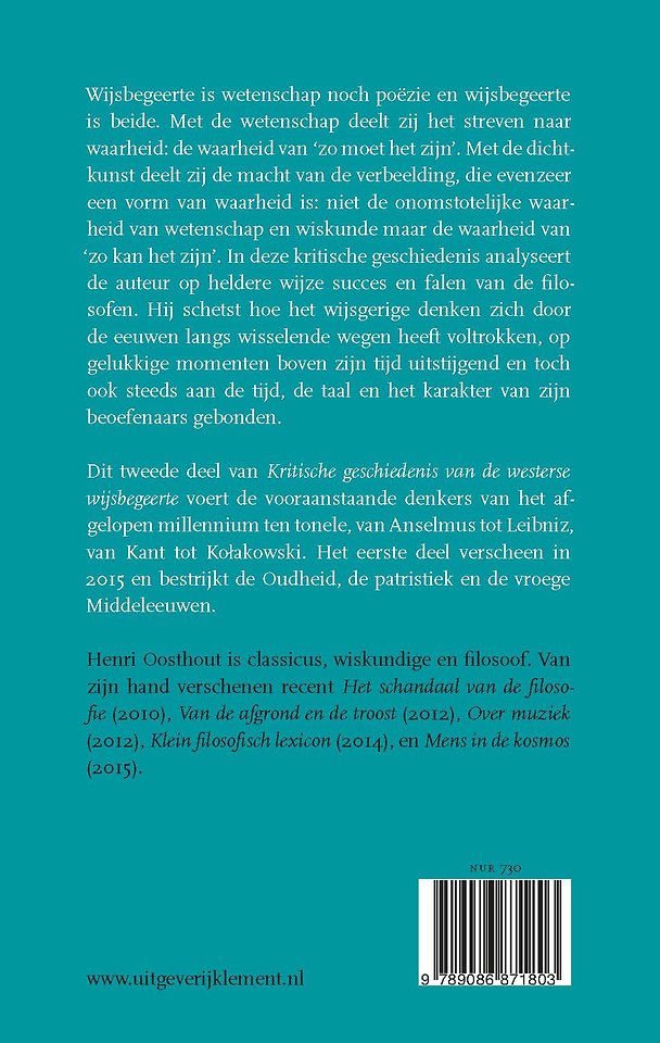 Kritische geschiedenis van de westerse wijsbegeerte 2 De laatste duizend jaar