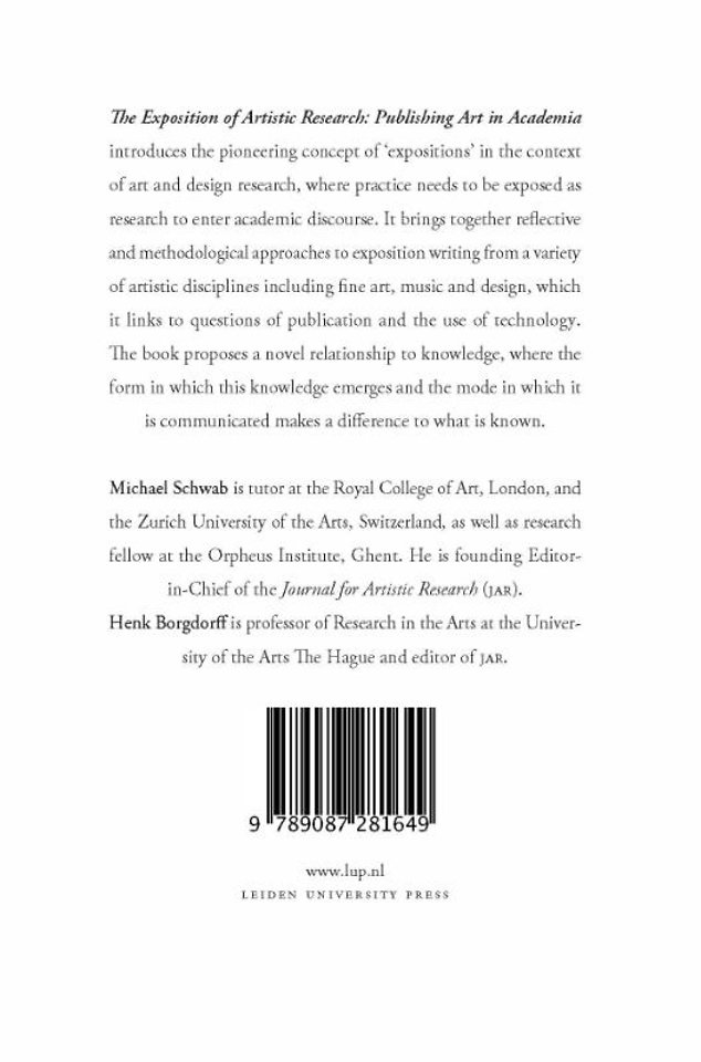 The exposition of artistic research