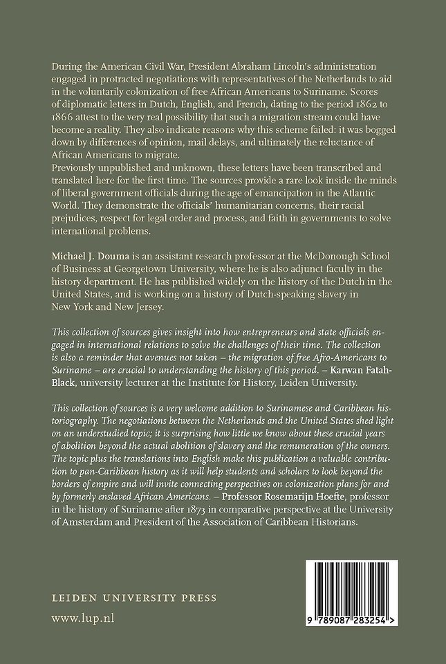 The Colonization of Freed African Americans in Suriname