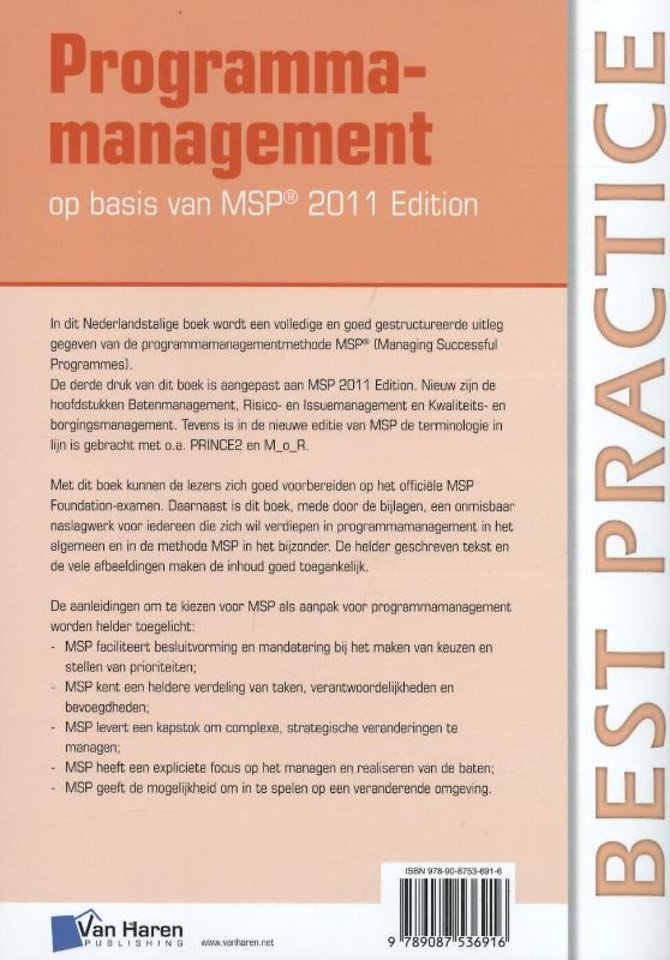 Programmamanagement op basis van MSP 2011 edition