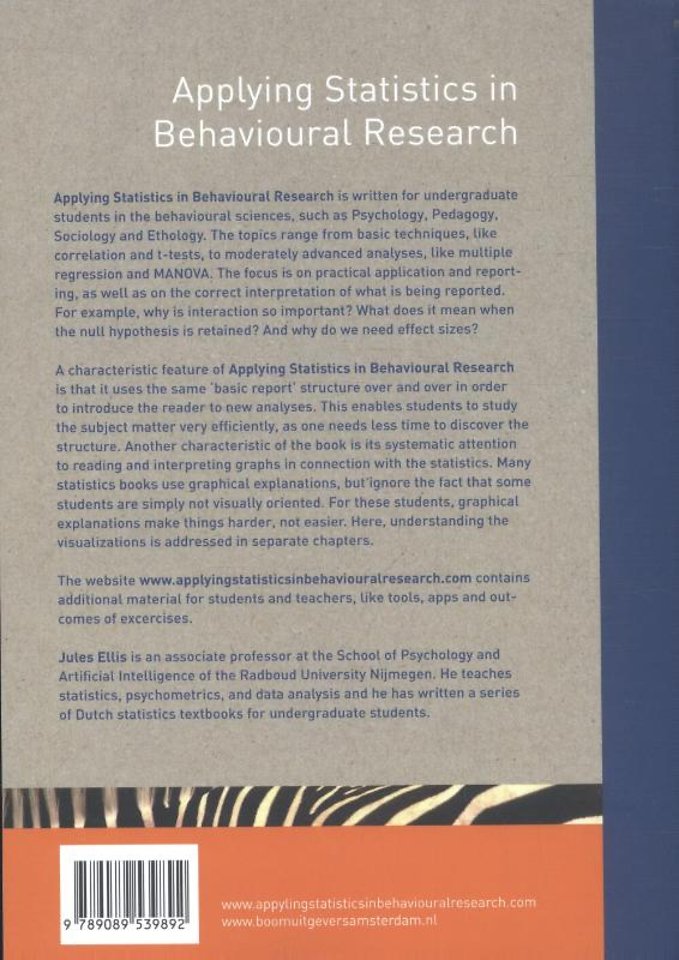 Applying statistics in behavioural research