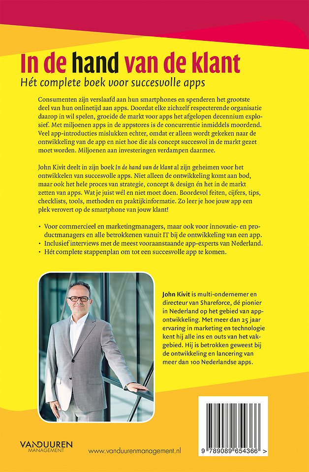 In de hand van de klant