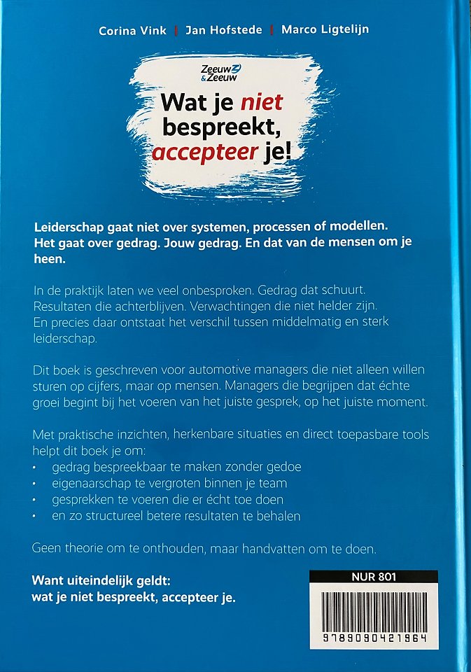 Wat je niet bespreekt, accepteer je!