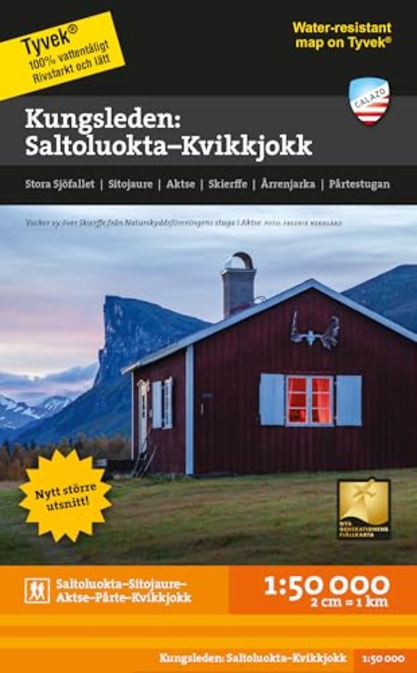 Kungsleden: Saltaluokta - Kvikkjokk Hiking Map
