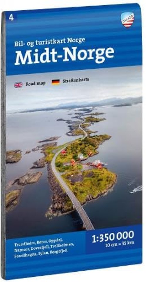 Car and tourist map of Central Norway (Midt Norge)