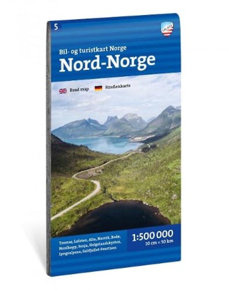 Car and tourist map of Northern Norway (Nord-Norge)