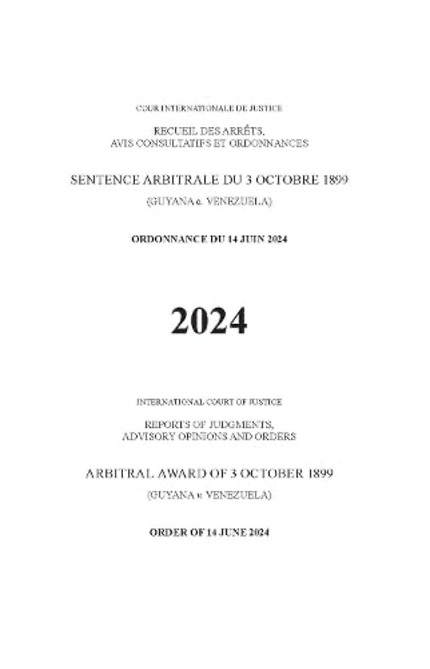 Arbitral Award of 3 October 1899 (Guyana V. Vene – Order of 14 June 2024