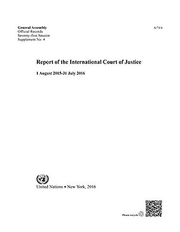 Report of the International Court of Justice – 1 August 2015 – 31 July 2016