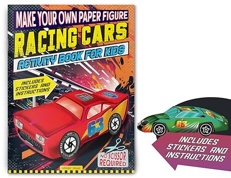 Make your own Paper Figure - Racing Cars (Activity Book for kids)