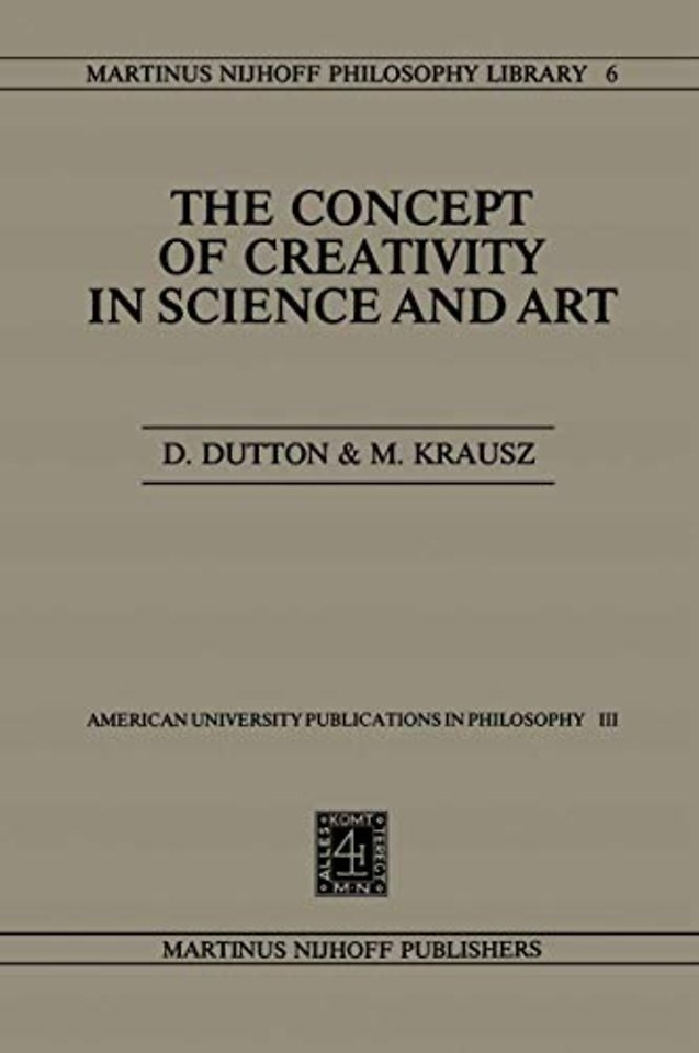 The Concept of Creativity in Science and Art