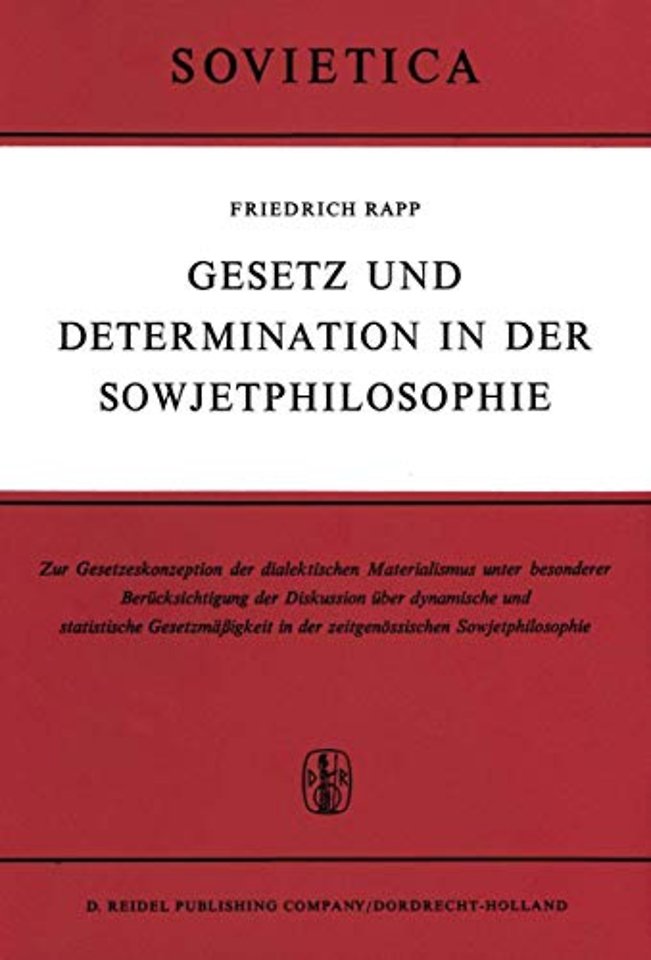 Gesetz und Determination in der Sowjetphilosophie