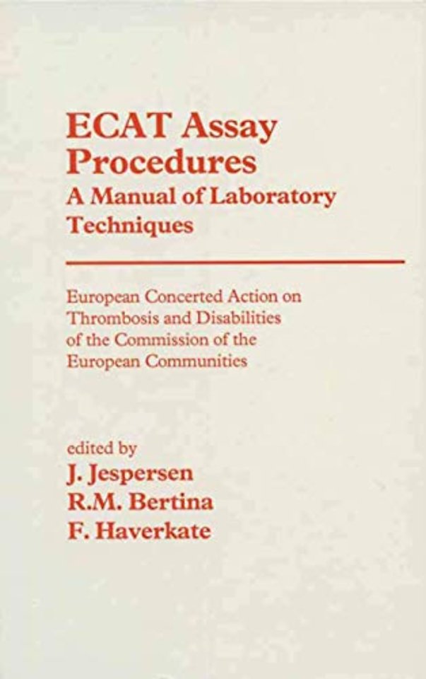 ECAT Assay Procedures A Manual of Laboratory Techniques
